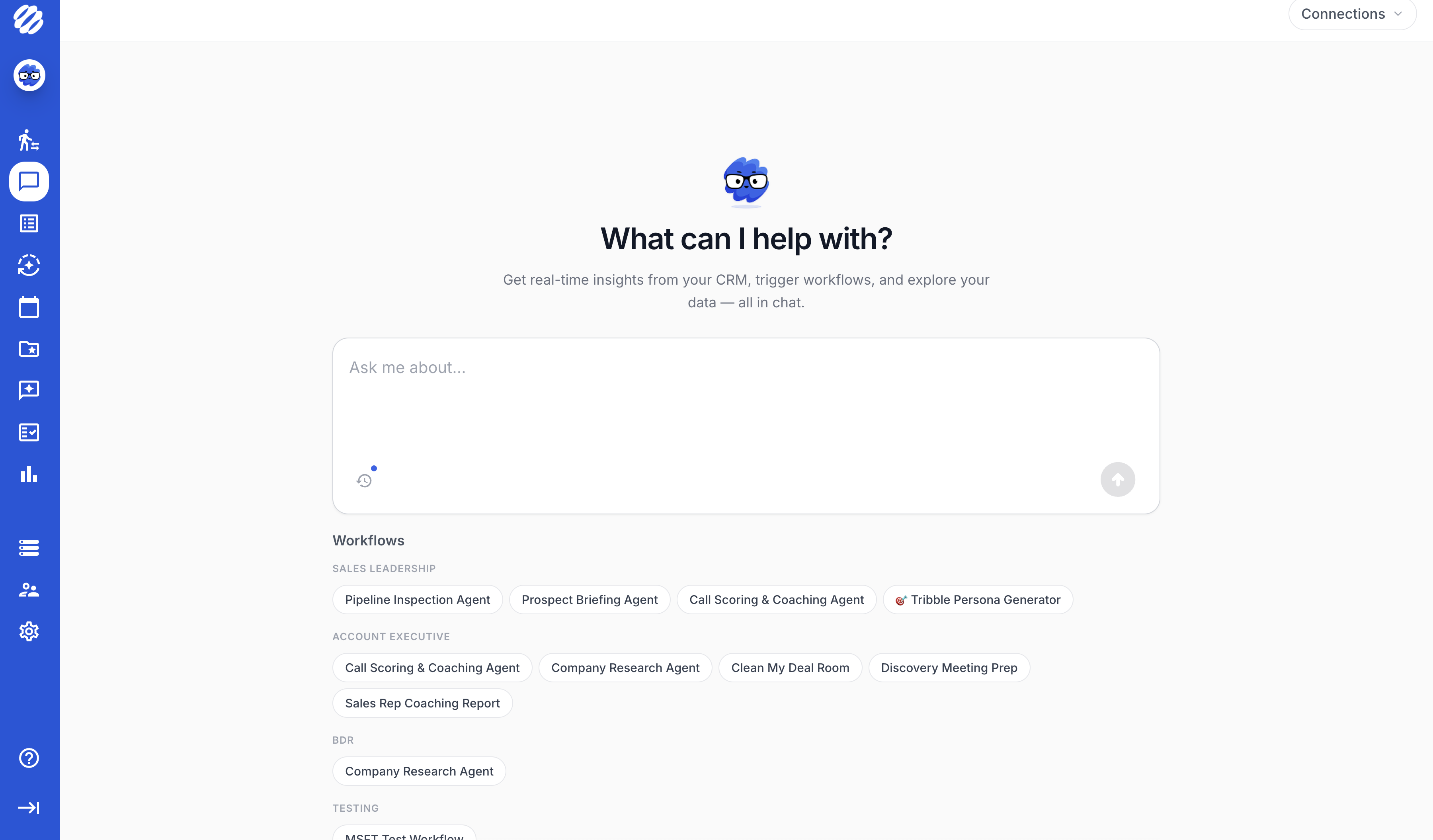 Engage workflows grouped by sales role